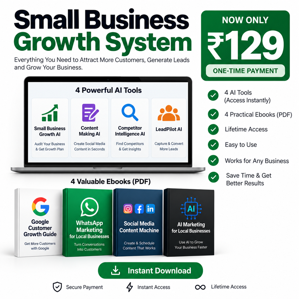 Small Business Growth System — 4 AI  Business Development Tools + 4 Practical Ebooks