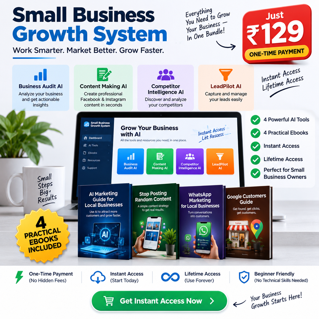 Small Business Growth System — 4 AI  Business Development Tools + 4 Practical Ebooks